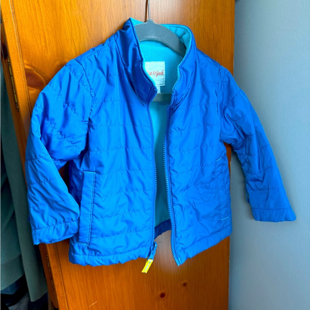 Cat & Jack Quilted Puffer Jacket - Lightweight & Fleece Lined - Size 2T